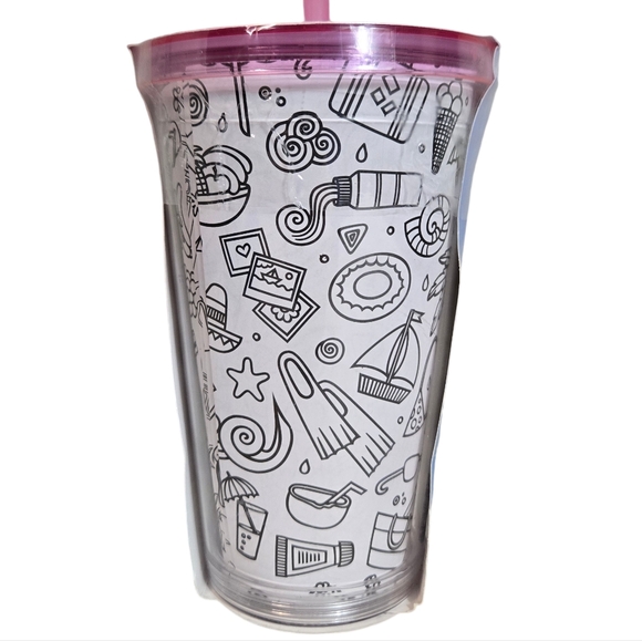 Pink & Clear Children's DIY Coloring Tumbler Traveling Cup – 16 oz - Picture 2 of 7